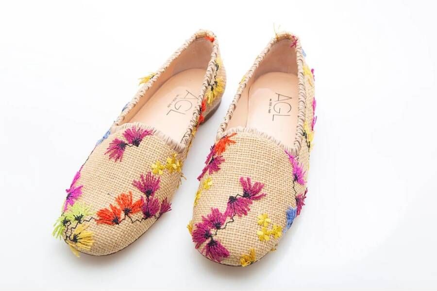 Attilio Giusti Raffia Bloemen Geborduurde Pantoffels Multicolor Dames