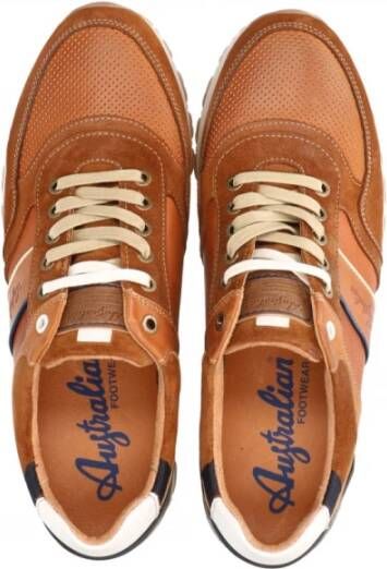 Australian Navarone Leather T30 Sneakers Bruin Heren