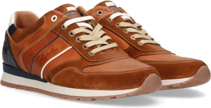 Australian Navarone Leather T30 Sneakers Bruin Heren