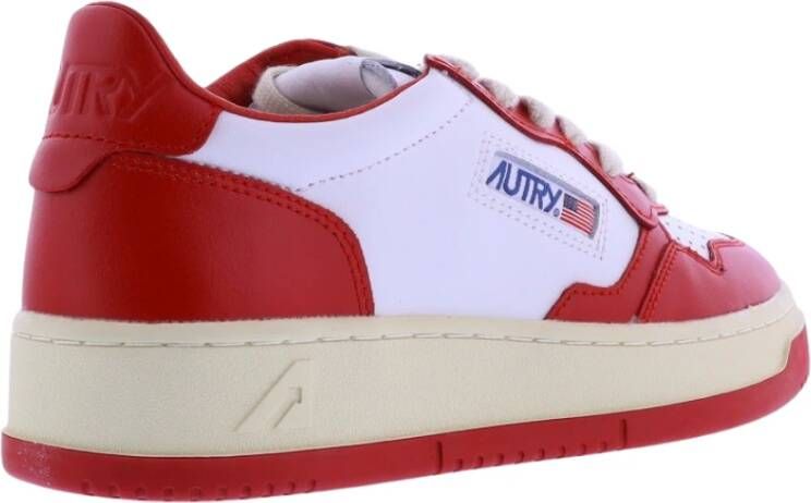 Autry Lage Leren Sneakers voor Vrouwen Rood Dames