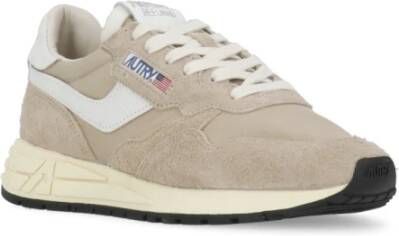 Autry Beige Leren Sneakers met Contrasterende Details Beige Heren