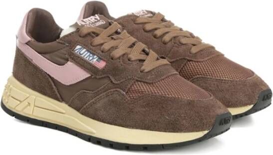 Autry Bruine Sneakers met Platte Rubberen Zool