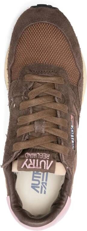 Autry Bruine Suède Mesh Veterschoenen