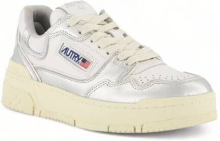 Autry CLC LOW Sneakers Zilver Leer en Suède White Heren