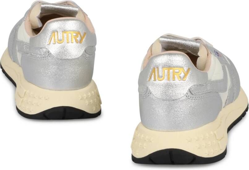 Autry Contrasterende Leren Lage Sneakers
