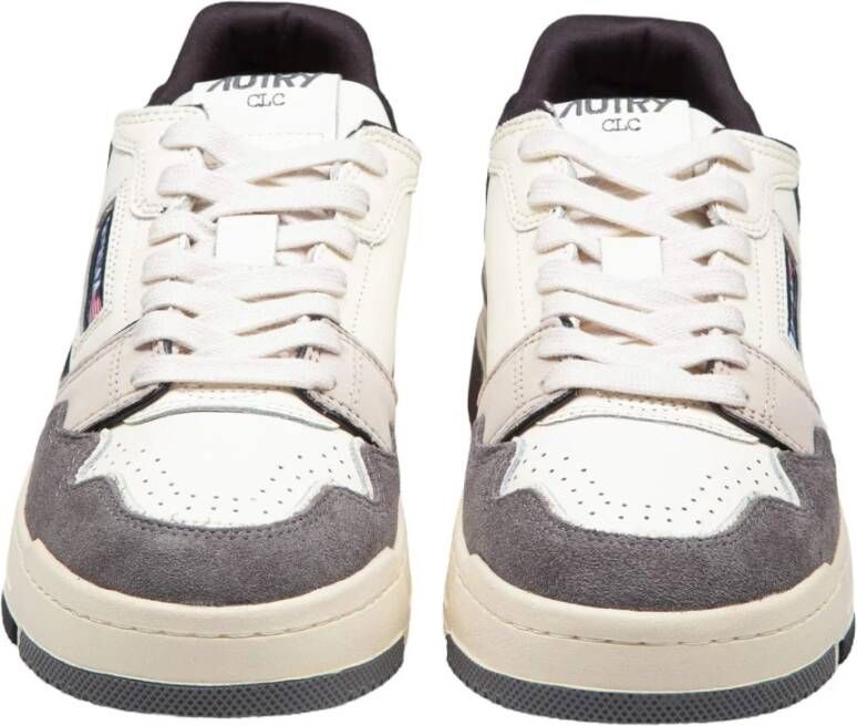Autry Crème zwarte suède lage sneakers Black Heren