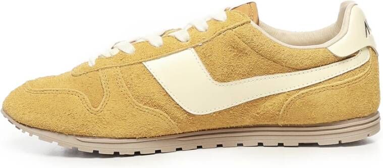 Autry Gele Suède Leren Sneakers