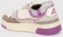 Autry Gestikte Leren Sneakers met Logodetail Multicolor Dames - Thumbnail 4