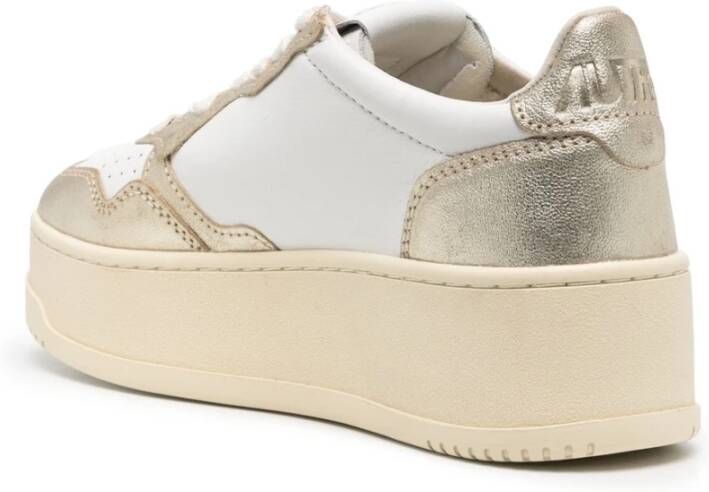 Autry Gouden Metallic Platform Sneakers Multicolor Dames
