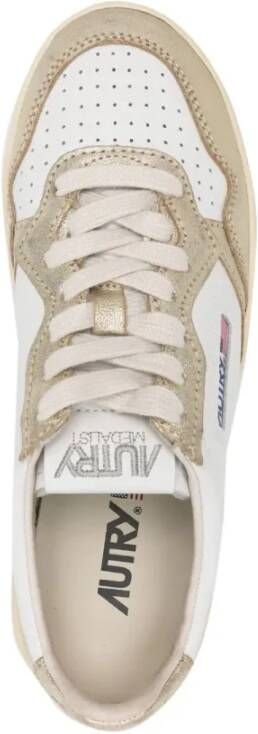 Autry Gouden Metallic Platform Sneakers Multicolor Dames