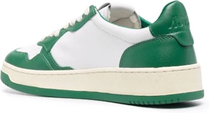 Autry Groene Leren Lage Sneaker Green Heren