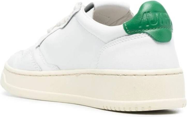 Autry Groene Sneakers met Wit Leer Wit Dames