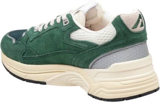 Autry Groene Suède en Mesh Sneakers