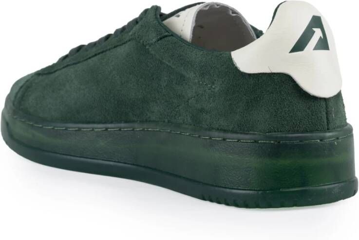 Autry Groene suède sneakers met leren details Green Heren