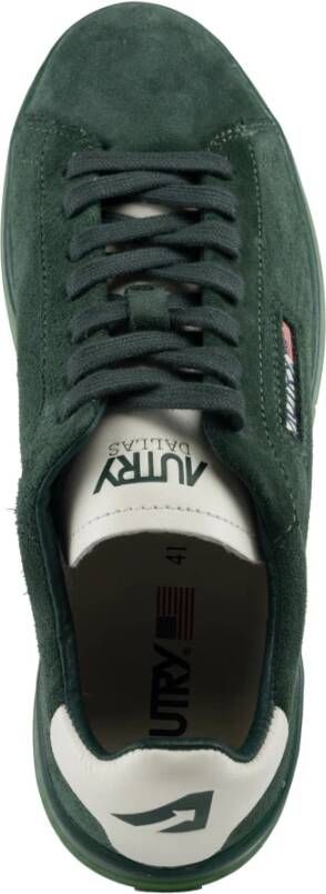 Autry Groene suède sneakers met leren details Green Heren
