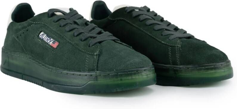 Autry Groene suède sneakers met leren details Green Heren
