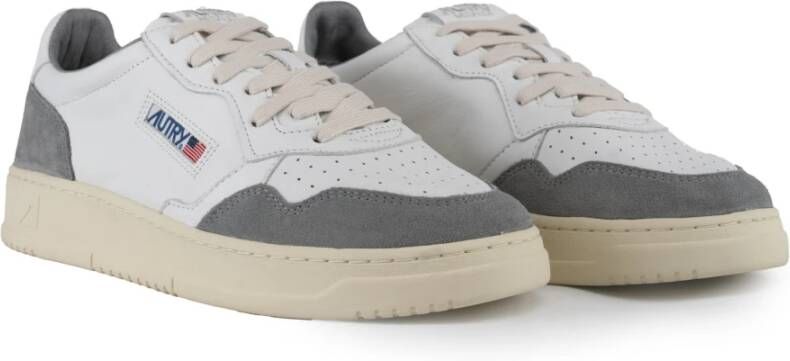 Autry Heren Wit Grijs Leren Sneakers White Heren