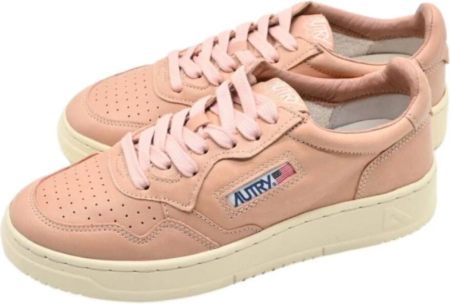 Autry Lage Damessneakers van Geitenleer Pink Dames