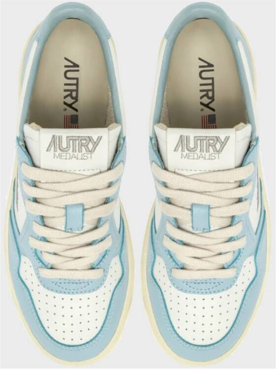 Autry Lage Leren Blauwe Medalist Sneakers Multicolor Dames