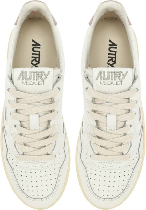 Autry Lage Leren Platform Schoenen White Dames