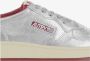 Autry Lage Leren Sneakers Unisex Zilver Rood - Thumbnail 2
