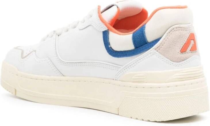 Autry Lage Sneaker Wit Blauw Oranje White Heren