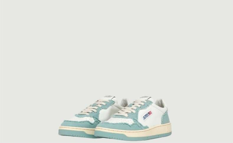 Autry Lage Top Witte Sneakers Medalist Blue Dames