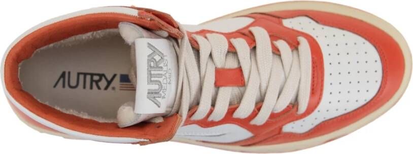 Autry Leren damessneakers met veters Orange Dames