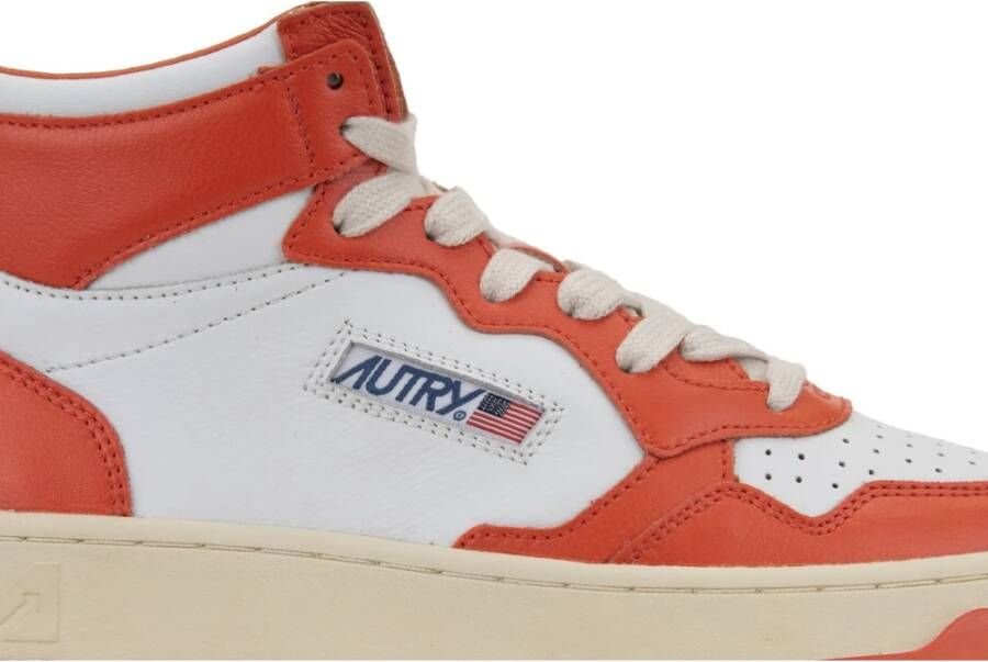 Autry Leren damessneakers met veters Orange Dames