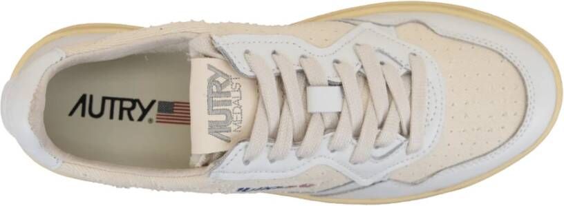 Autry Leren en stoffen vetersneakers White Dames
