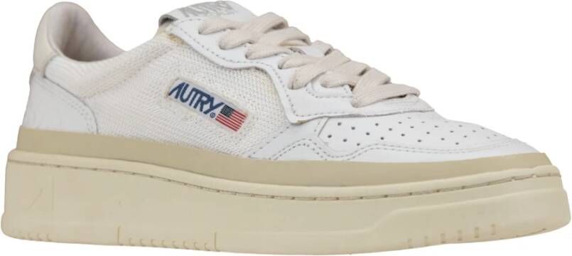 Autry Leren en stoffen vetersneakers White Dames