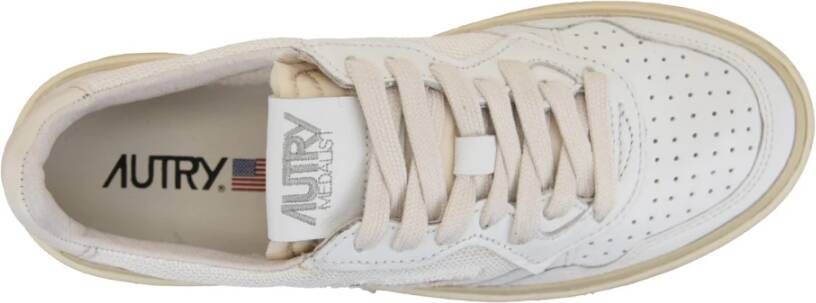 Autry Leren en stoffen vetersneakers White Dames
