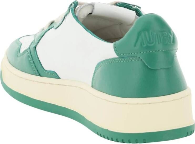 Autry Witte Groene Leren Sneakers met Geperforeerde Neus Green - Foto 7
