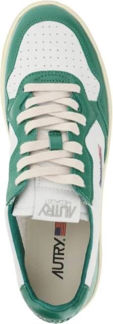 Autry Witte Groene Leren Sneakers met Geperforeerde Neus Green - Foto 8