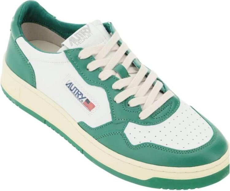 Autry Witte Groene Leren Sneakers met Geperforeerde Neus Green - Foto 9