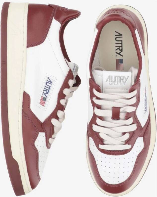 Autry Leren sneakers met logo details Rood Heren