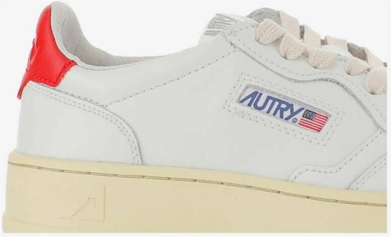 Autry Leren sneakers met logo details Wit Dames