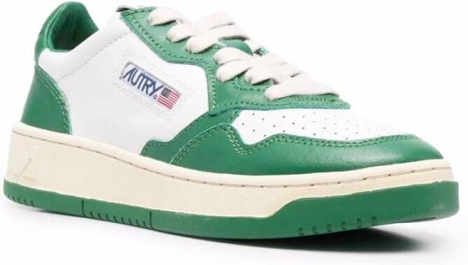 Autry Leren Sneakers met Patch Logo Green Dames
