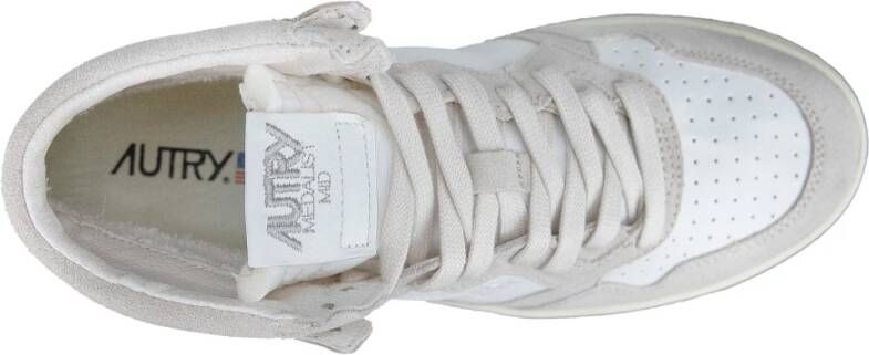 Autry Leren Sneakers met Suède Details White Dames
