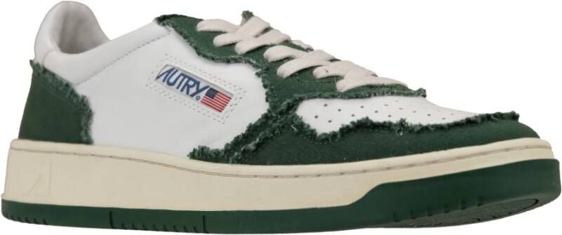 Autry Leren Stoffen Sneakers Ronde Neus Geperforeerd Green Heren