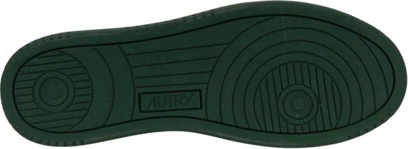 Autry Leren Stoffen Sneakers Ronde Neus Geperforeerd Green Heren