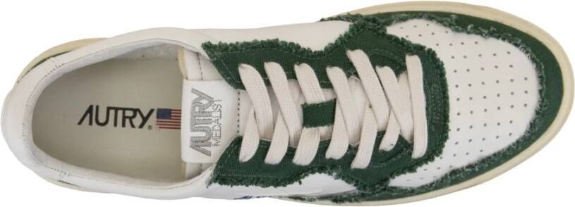 Autry Leren Stoffen Sneakers Ronde Neus Geperforeerd Green Heren