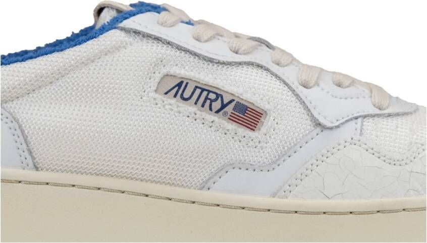 Autry Leren Stoffen Sneakers Ronde Neus Mannen White Heren