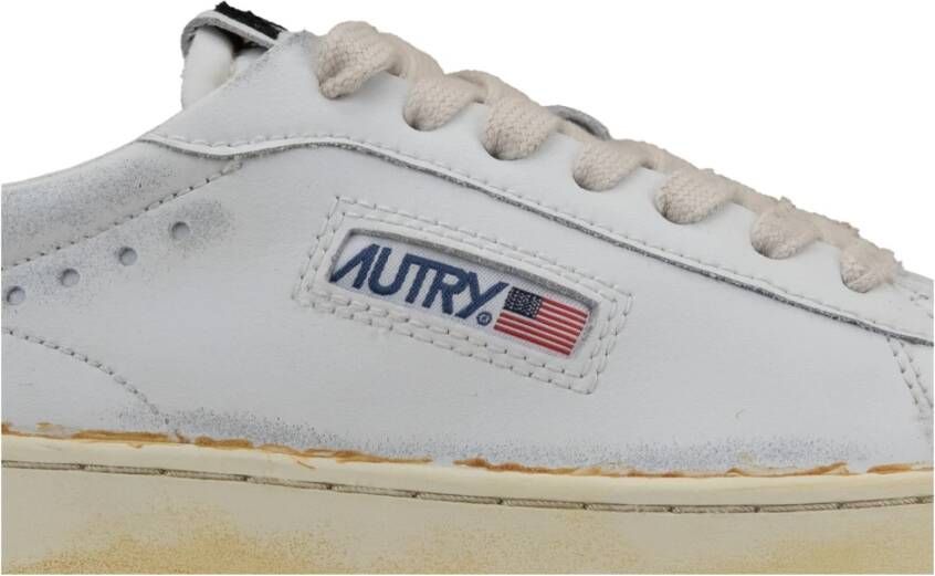 Autry Leren Veterschoenen Vintage Stijl White Dames