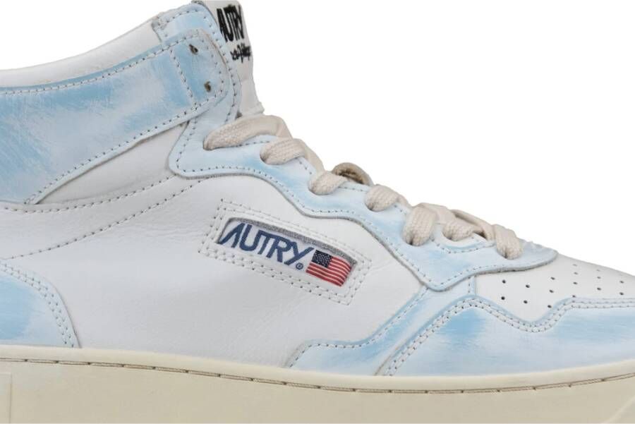 Autry Leren Veterschoenen Vintage Stijl White Heren