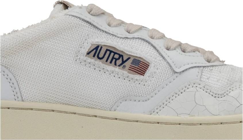 Autry Leren Vetersneakers met Schubbenneus White Dames
