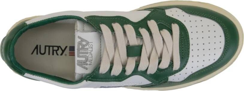 Autry Leren Vetersneakers voor Dames Green Dames