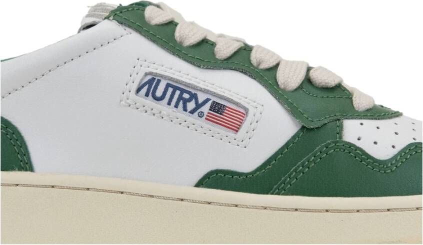 Autry Leren Vetersneakers voor Dames Green Dames