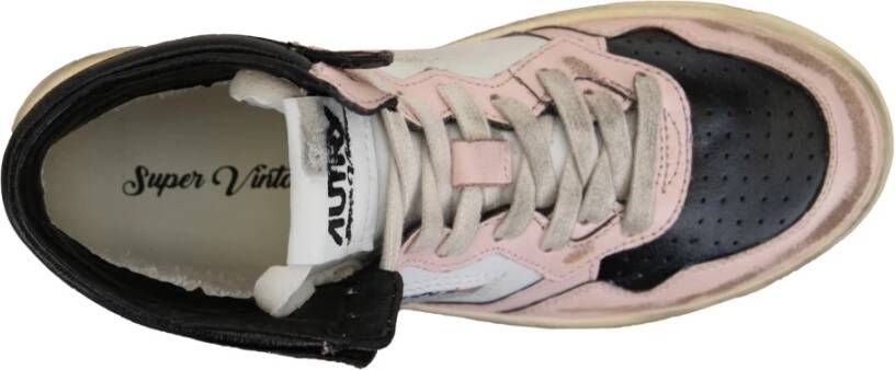Autry Leren Vetersneakers voor Dames Pink Dames