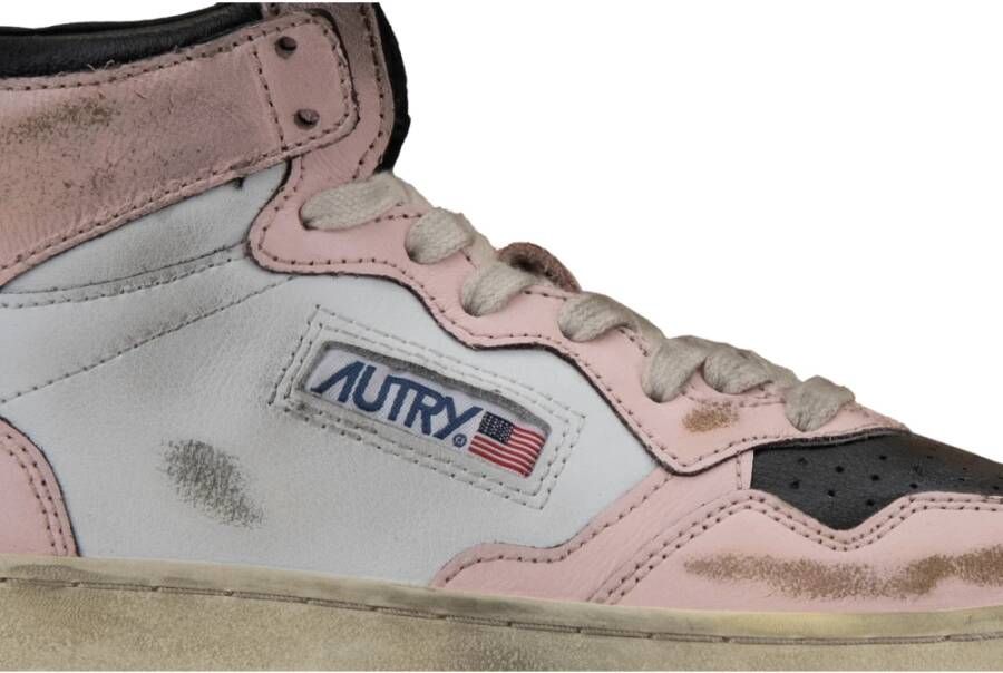 Autry Leren Vetersneakers voor Dames Pink Dames